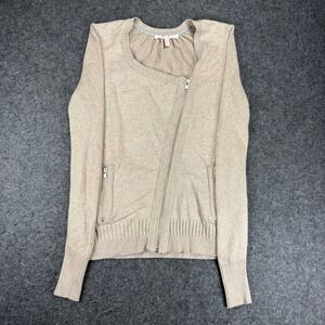 Victoria's Secret M Gray Asymmetrical Zip Cardigan S Cotton Cashmere Viscose